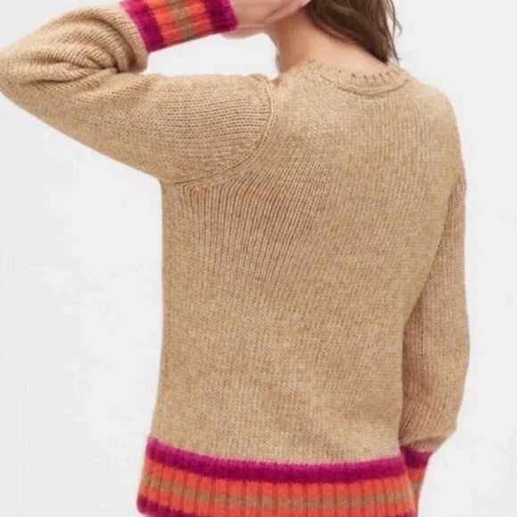 🦋 GAP Alpaca Wool Tan Crewneck Sweater Size Medium - Picture 6 of 7